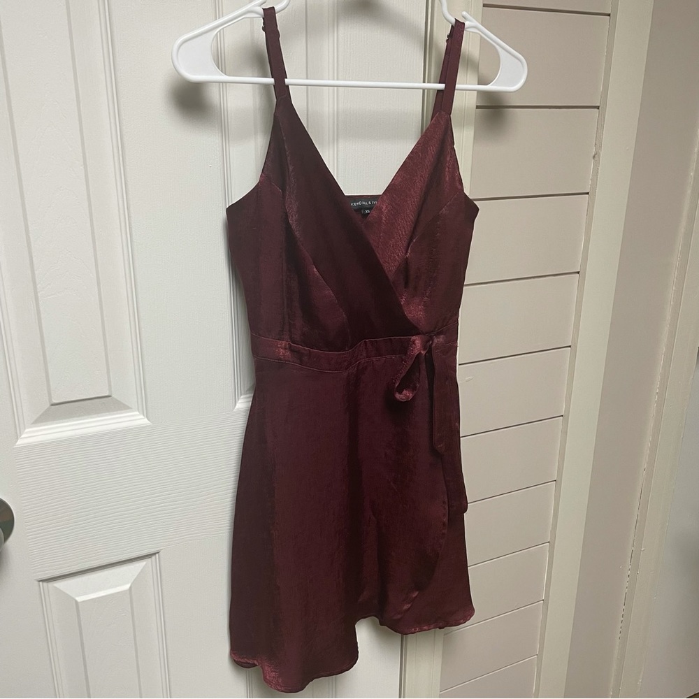 XS - Maroon Burgundy Red - Satin - Mini - Dress - Kendall & Kylie - Pac Sun